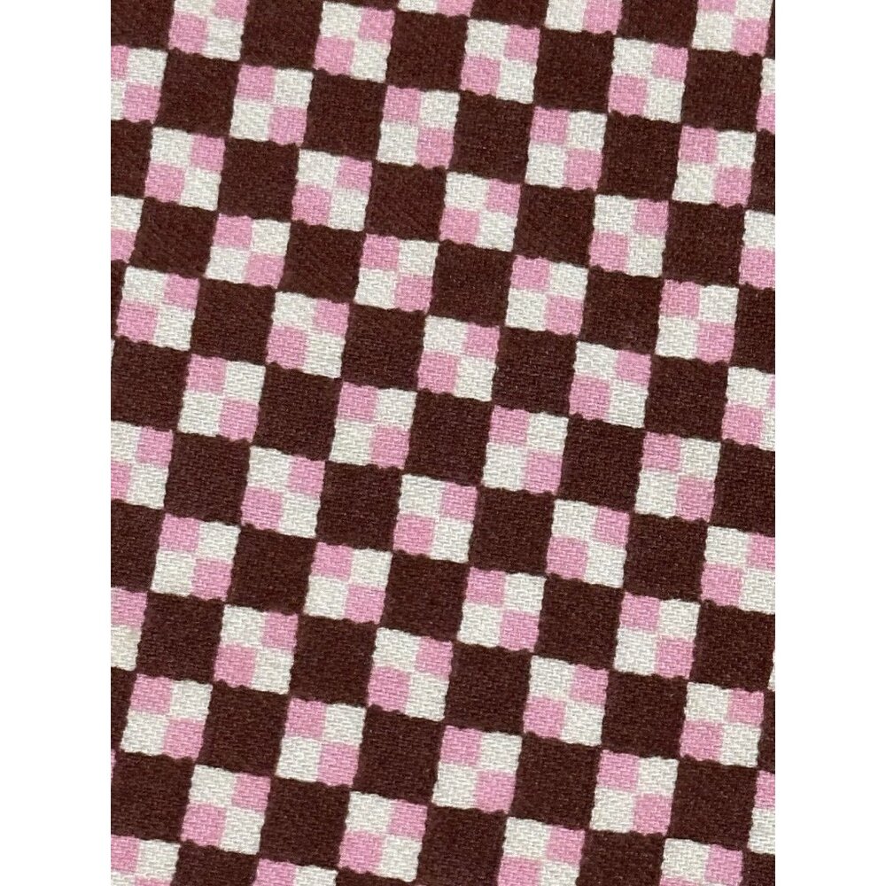 NWT LEVI'S Mini Dress L Brown/Pink Multicolor Check Adj. Spag. Straps w/pockets - Picture 3 of 13